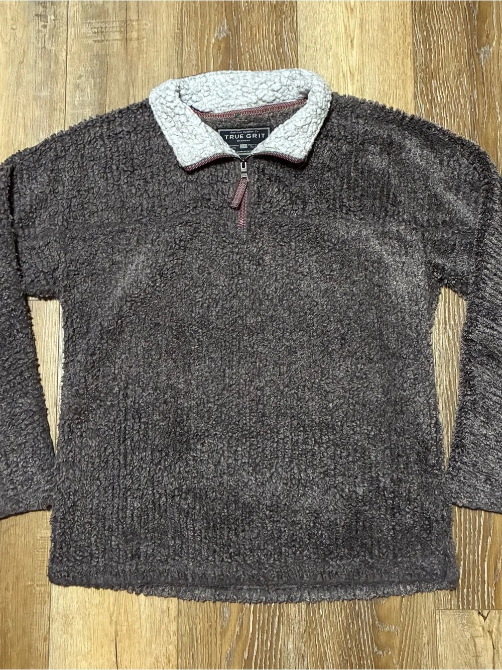 True Grit Frosty Cord Pile 1/4 zip Sherpa Fleece Pullover Men’s L High Pile Ski